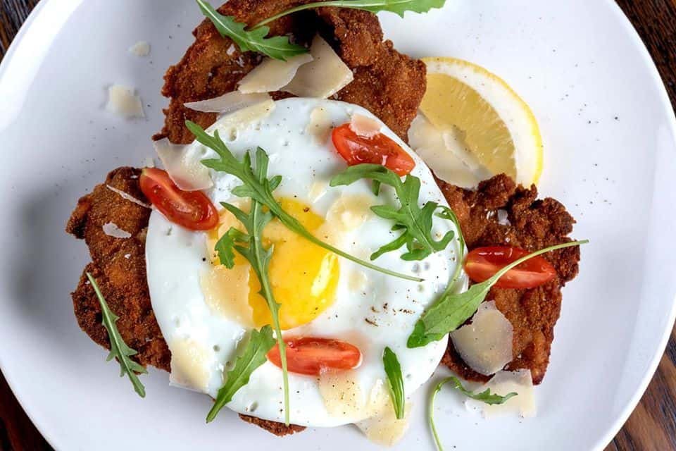 Beef Milanesa with egg