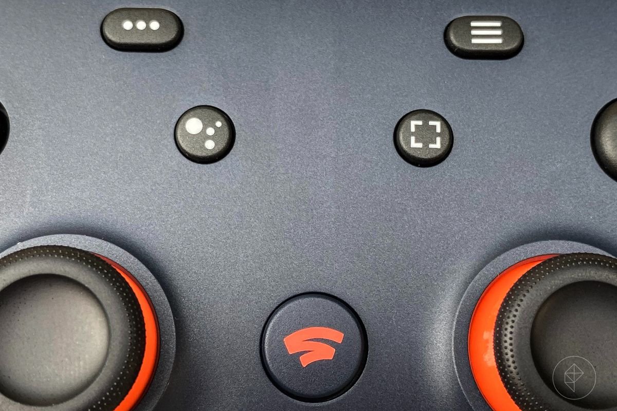 close up of Google Stadia controller