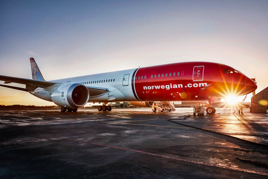 exterior of a norwegian air airplane