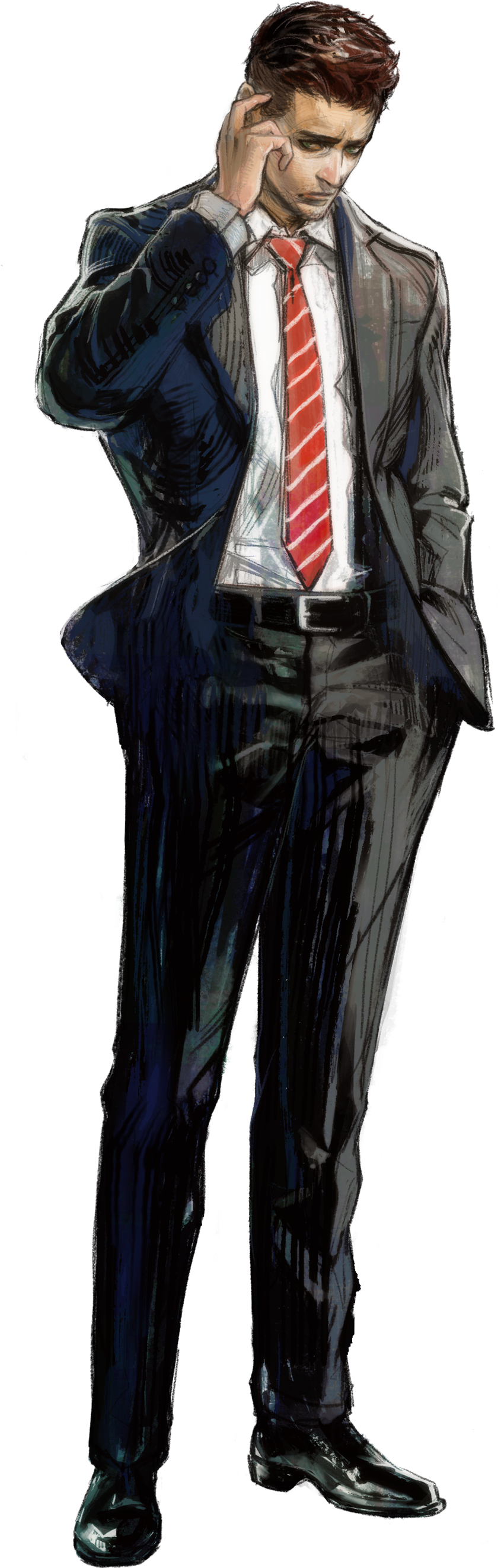 A drawing of Agent York in Deadly Premonition 2