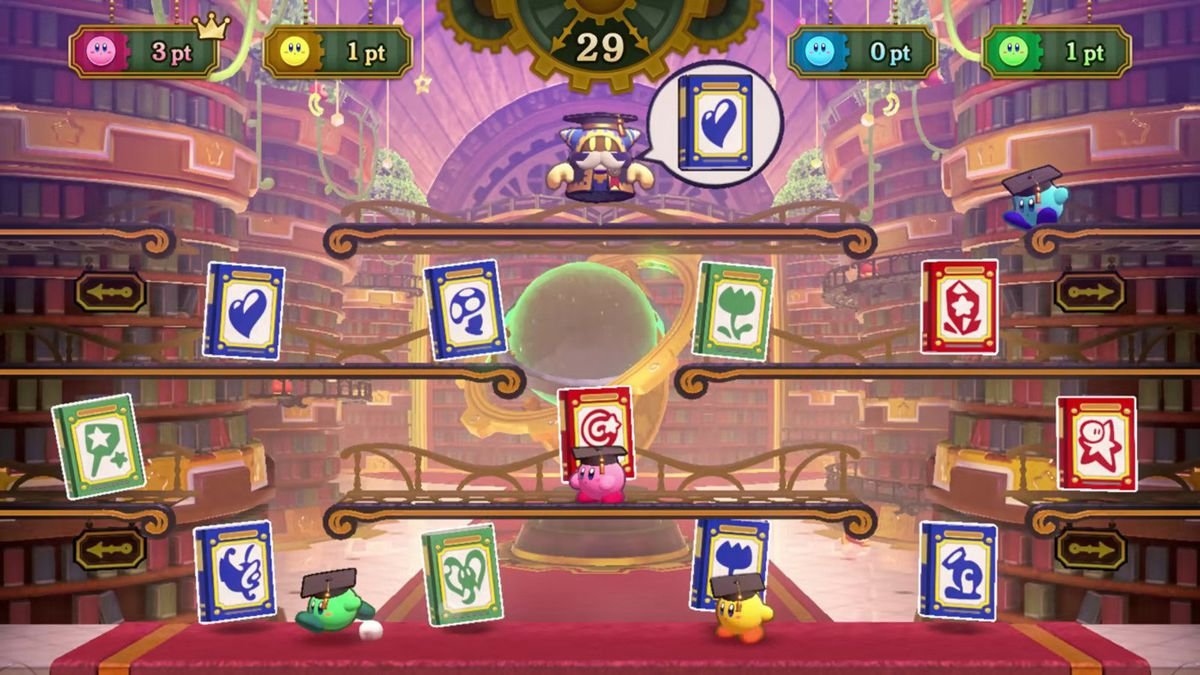 Kirby and friends play a platforming card game in Kirby’s Return to Dreamland Deluxe