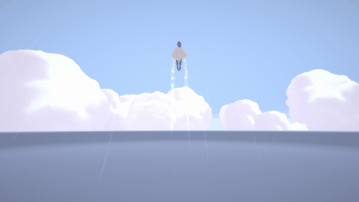 A woman soars into the clouds in Laya’s Horizon.