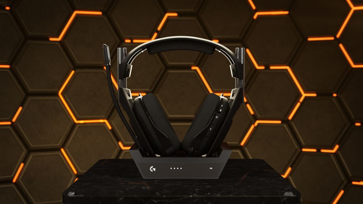 A stock image of the Astro A50X headset and dock