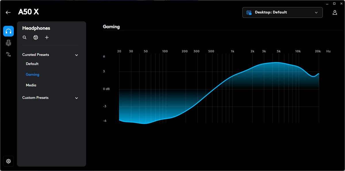 A screenshot of the Logitech G Hub software